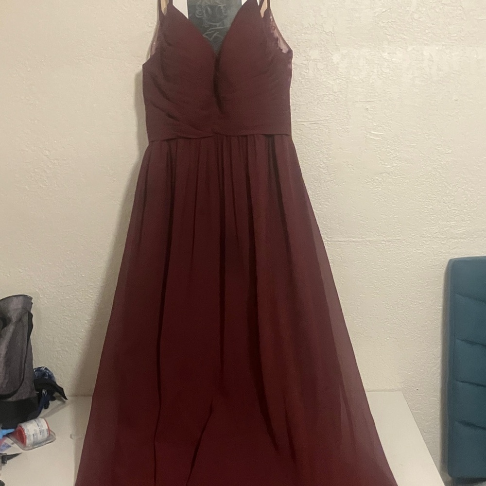 Azazie Burgundy Prom Dress